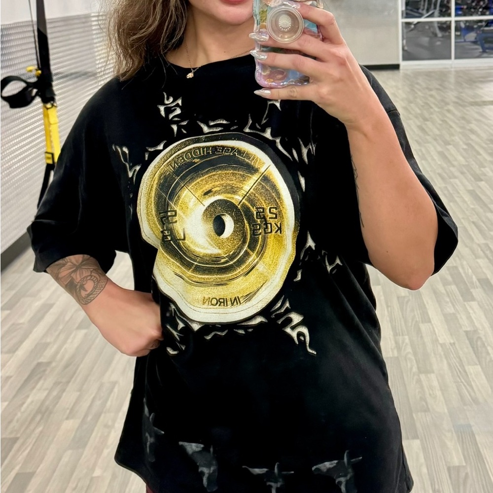 Black and Gold Graphic Women's Top